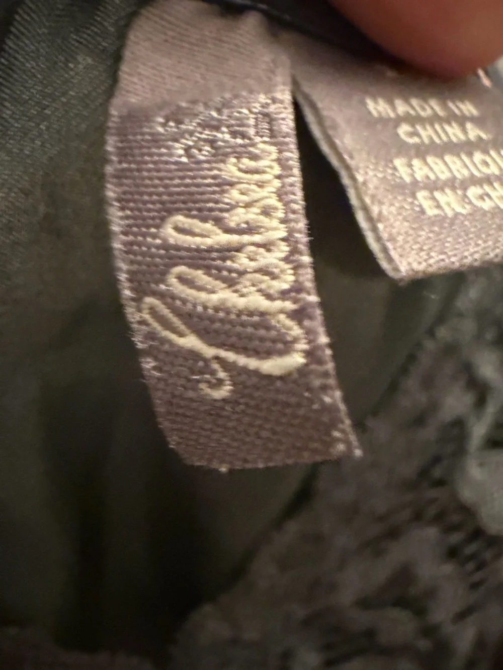 Chelsea28 Floral Lace Trim‎ Chemise Nightgown Black Satin Sleep Dress Small